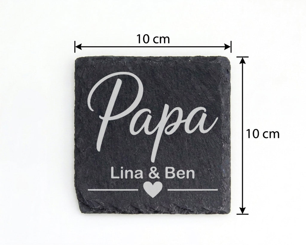 Schiefer Untersetzer Papa Personalisiert Mit Wunschname - Geschenk Für – Bild 4