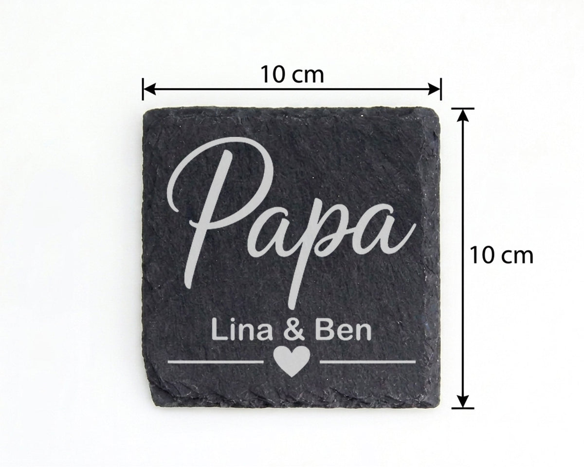 Schiefer Untersetzer Papa Personalisiert Mit Wunschname - Geschenk Für – Bild 4
