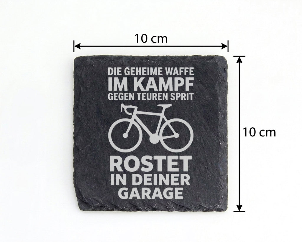 Schiefer Untersetzer Fahrrad Geheime Waffe Gegen Teuren Sprit - Lustig – Bild 4