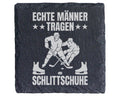 Schiefer Untersetzer Eishockey Echte Männer Tragen Schlittschuhe - Ges – Bild 1
