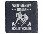 Schiefer Untersetzer Eishockey Echte Männer Tragen Schlittschuhe - Ges – Bild 1