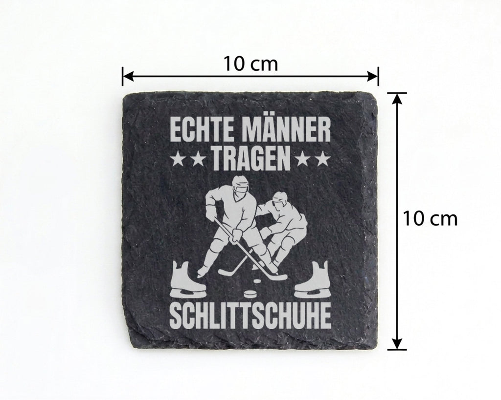 Schiefer Untersetzer Eishockey Echte Männer Tragen Schlittschuhe - Ges – Bild 4