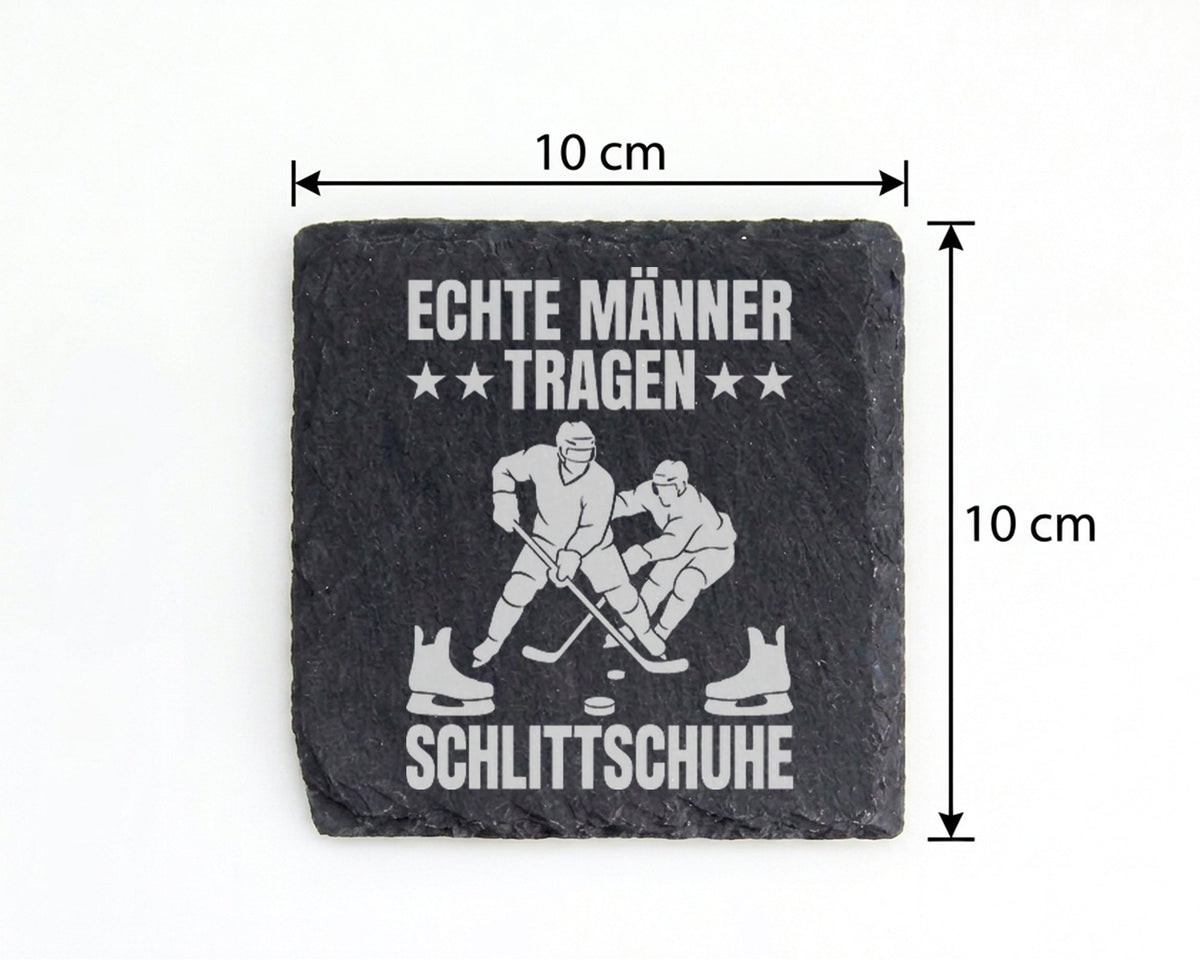 Schiefer Untersetzer Eishockey Echte Männer Tragen Schlittschuhe - Ges – Bild 4