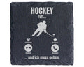 Schiefer Untersetzer Hockey Ruft Ich Muss Gehen - Geschenk für Eishock – Bild 1