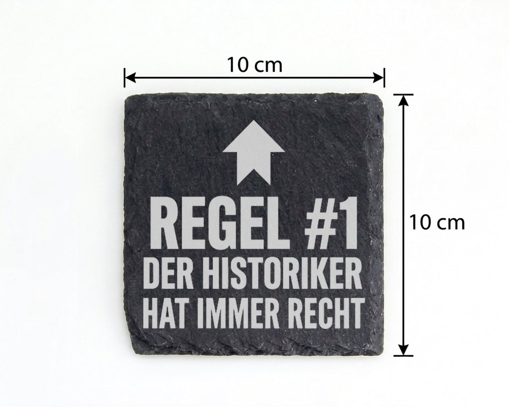 Schiefer Untersetzer Regel 1 Historiker Hat Immer Recht - Lustiges Ges – Bild 4