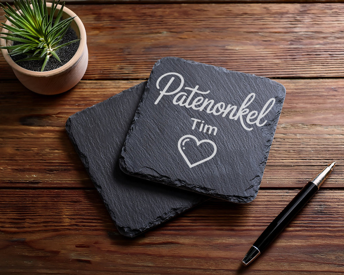 Schiefer Untersetzer Patenonkel Mit Wunschname - Personalisiertes Gesc – Bild 5