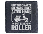 Schiefer Untersetzer Motorroller Unterschätze Alten Mann Spruch - Gesc – Bild 1