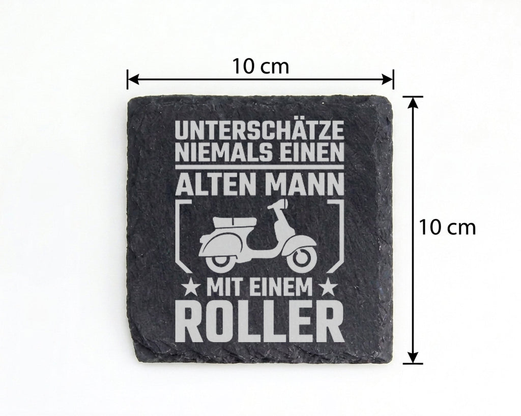 Schiefer Untersetzer Motorroller Unterschätze Alten Mann Spruch - Gesc – Bild 4