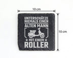 Schiefer Untersetzer Motorroller Unterschätze Alten Mann Spruch - Gesc – Bild 4