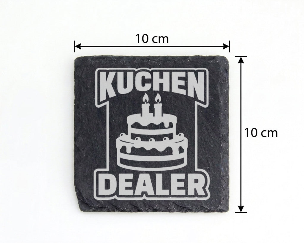 Schiefer Untersetzer Kuchen Dealer Torte - Lustiges Geschenk Für Bäcke – Bild 4