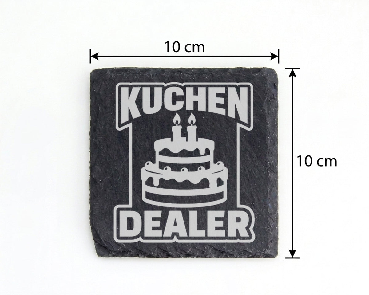 Schiefer Untersetzer Kuchen Dealer Torte - Lustiges Geschenk Für Bäcke – Bild 4