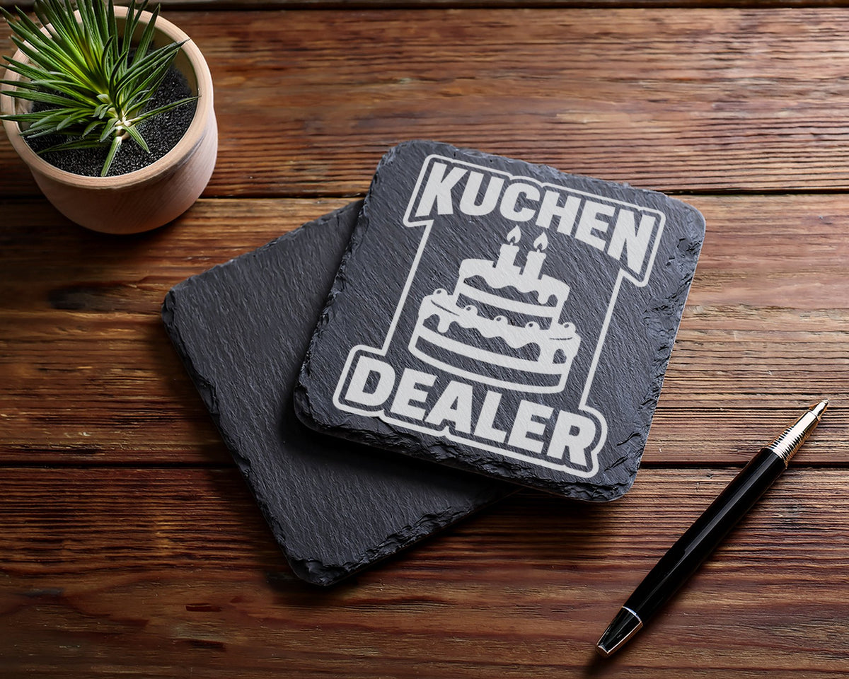 Schiefer Untersetzer Kuchen Dealer Torte - Lustiges Geschenk Für Bäcke – Bild 5