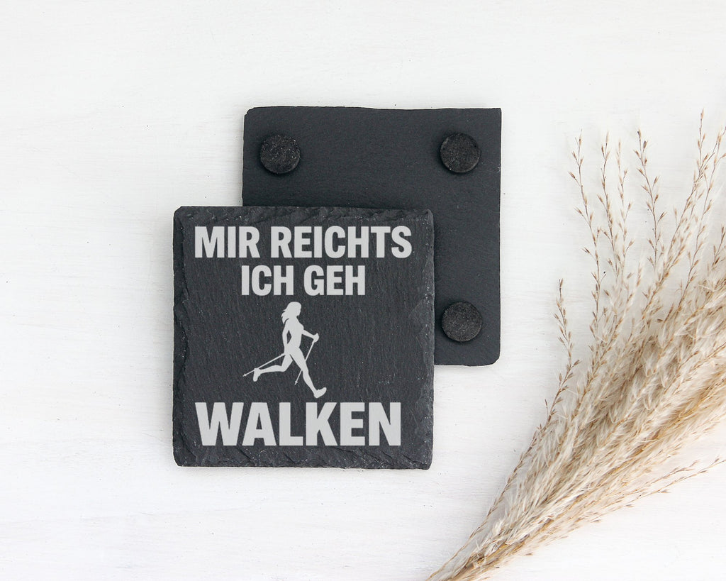 Schiefer Untersetzer Mir Reichts Ich Geh Walken - Lustiges Geschenk Fü – Bild 2