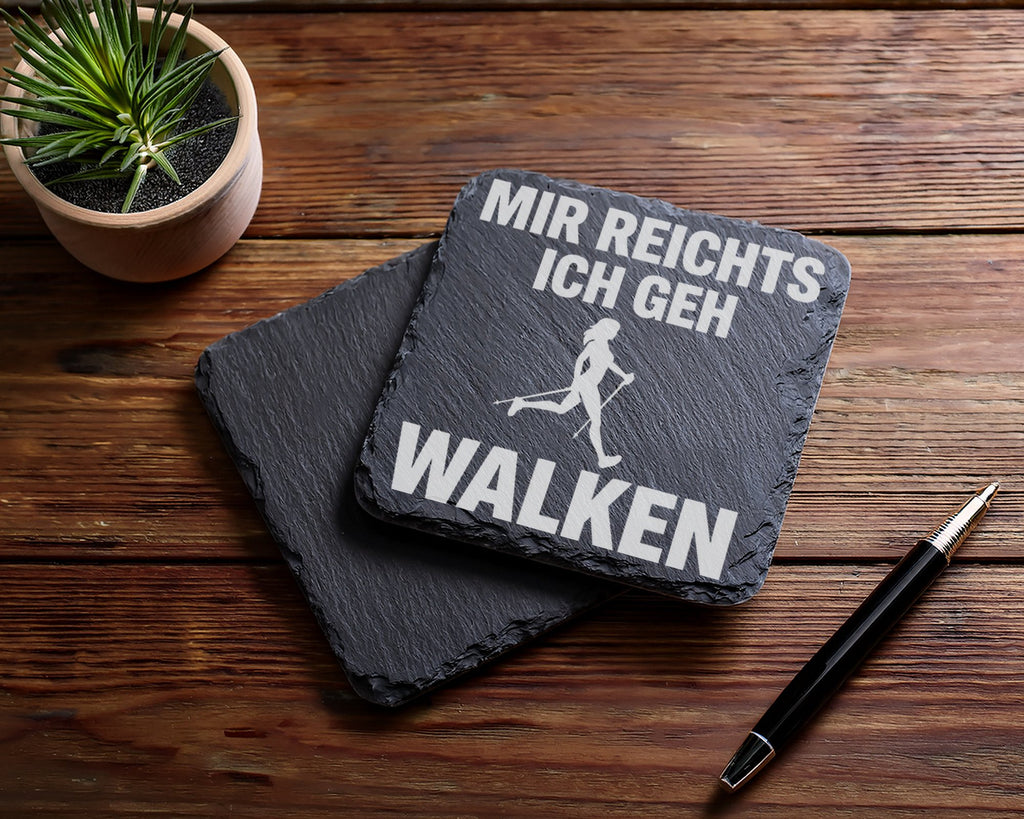 Schiefer Untersetzer Mir Reichts Ich Geh Walken - Lustiges Geschenk Fü – Bild 5