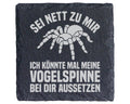 Schiefer Untersetzer Vogelspinne Sei Nett Zu Mir Spruch - Lustiges Ges – Bild 1