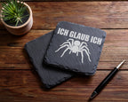 Schiefer Untersetzer Spinne Ich Glaub - Lustiges Geschenk für Spinnenl – Bild 5