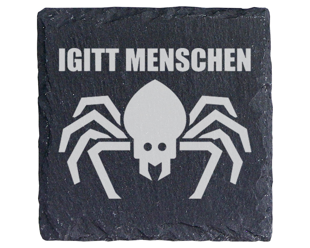 Schiefer Untersetzer Spinne Igitt Menschen - Lustiges Geschenk für Mis – Bild 1