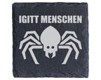 Schiefer Untersetzer Spinne Igitt Menschen - Lustiges Geschenk für Mis – Bild 1