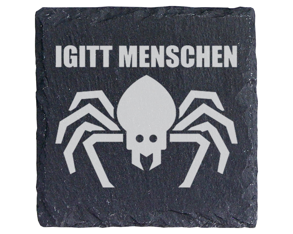 Schiefer Untersetzer Spinne Igitt Menschen - Lustiges Geschenk für Mis – Bild 1