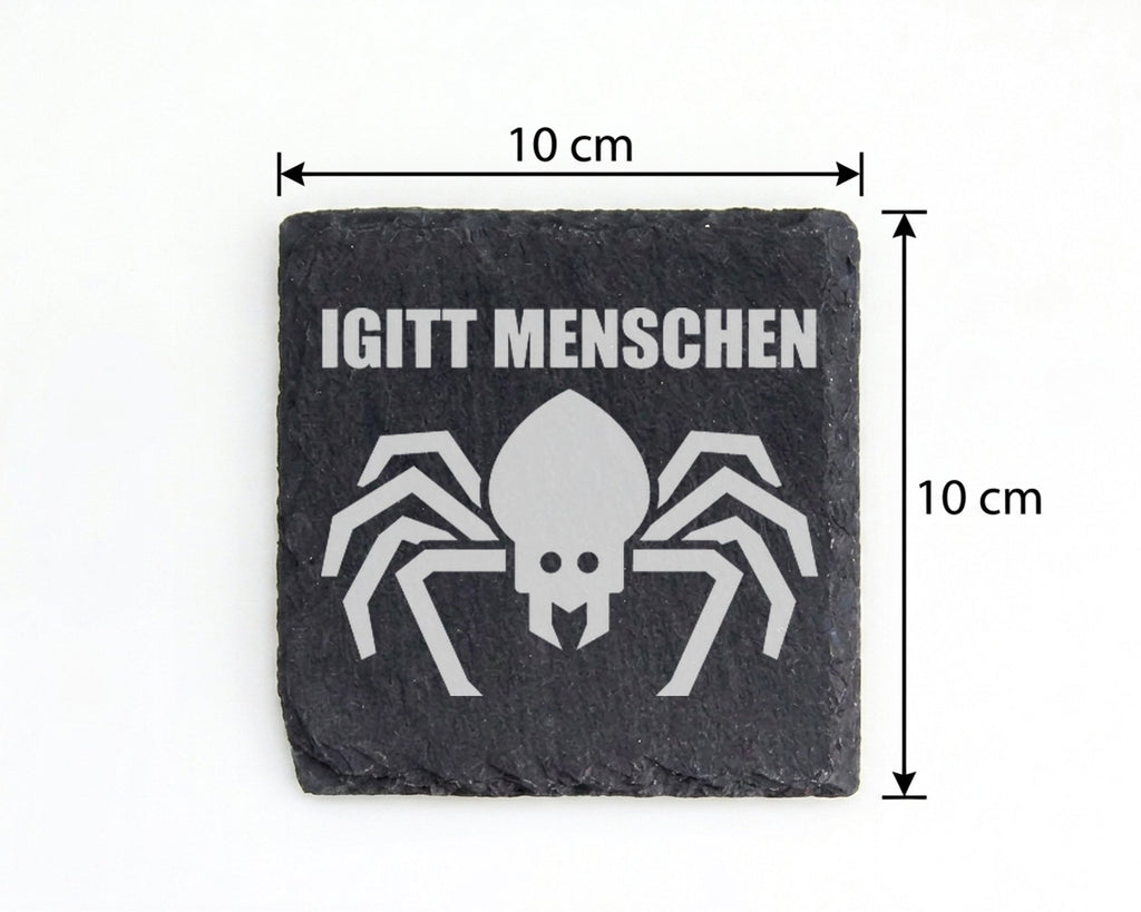 Schiefer Untersetzer Spinne Igitt Menschen - Lustiges Geschenk für Mis – Bild 4