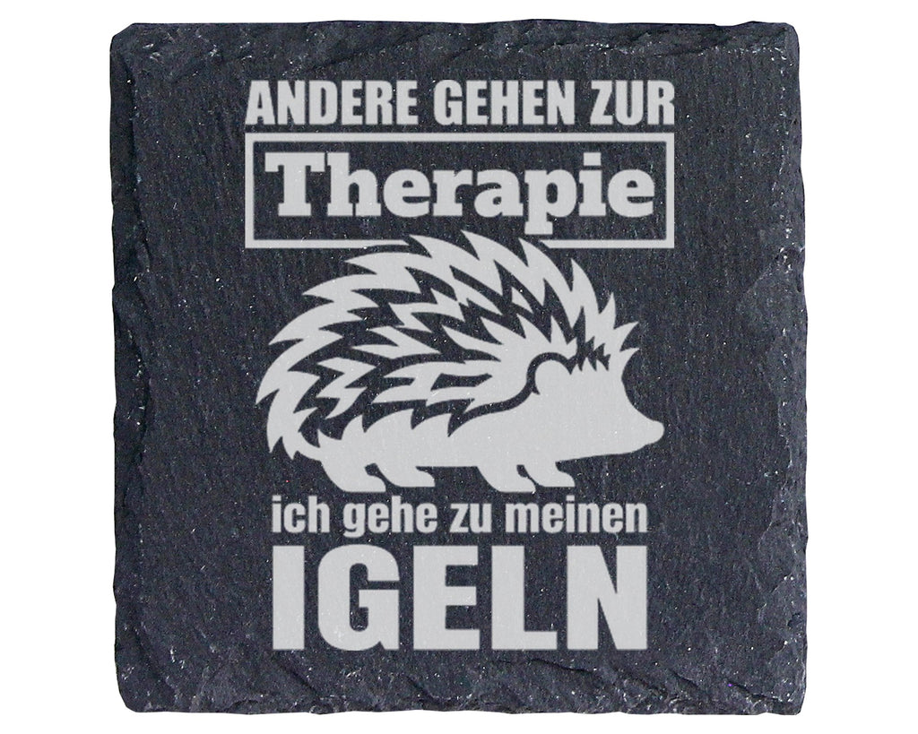 Schiefer Untersetzer Igel Andere Gehen Zur Therapie - Lustiges Geschen – Bild 1