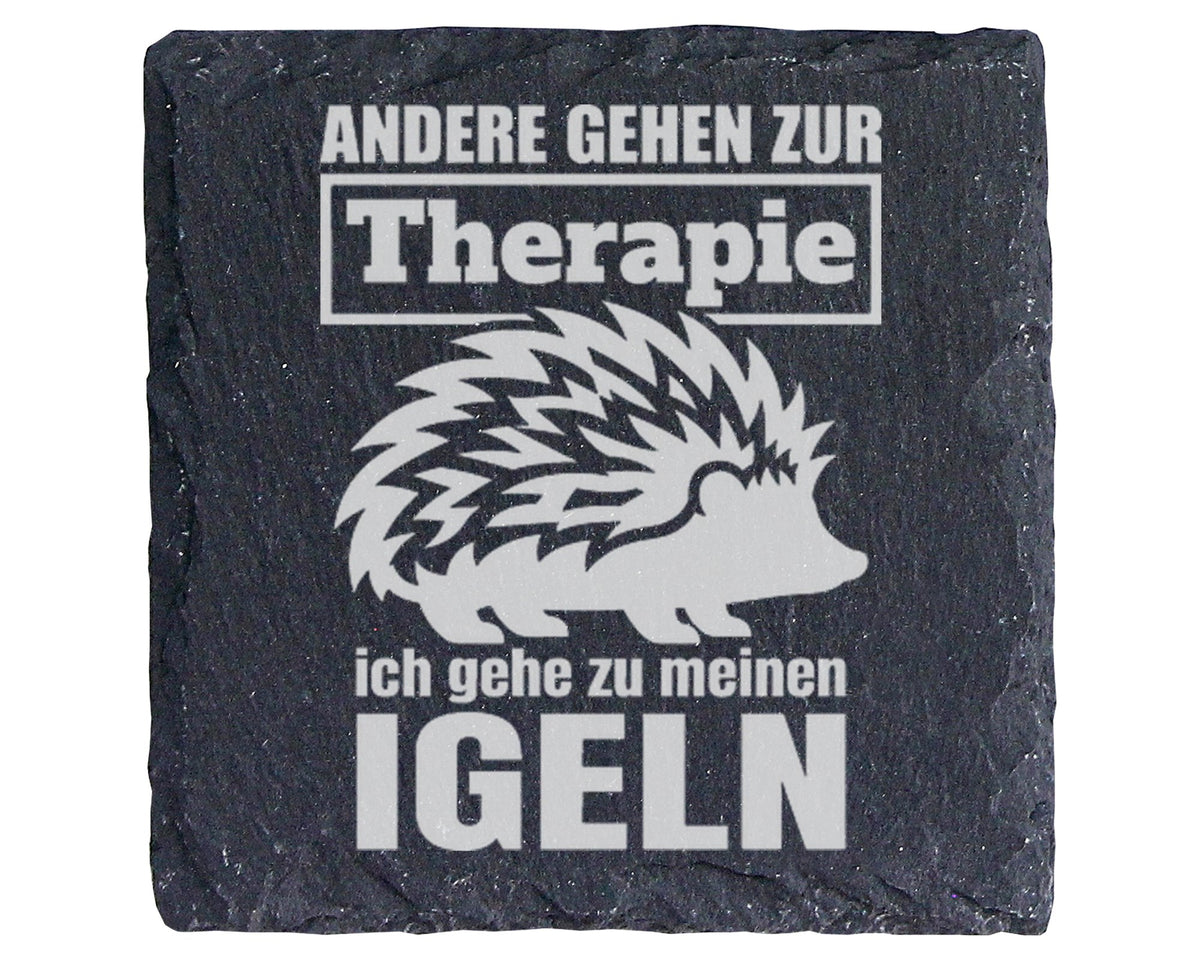 Schiefer Untersetzer Igel Andere Gehen Zur Therapie - Lustiges Geschen – Bild 1
