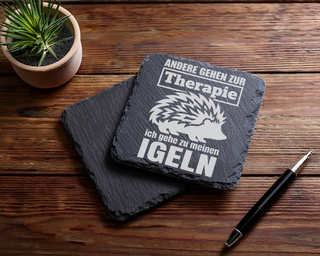 Schiefer Untersetzer Igel Andere Gehen Zur Therapie - Lustiges Geschen – Bild 5