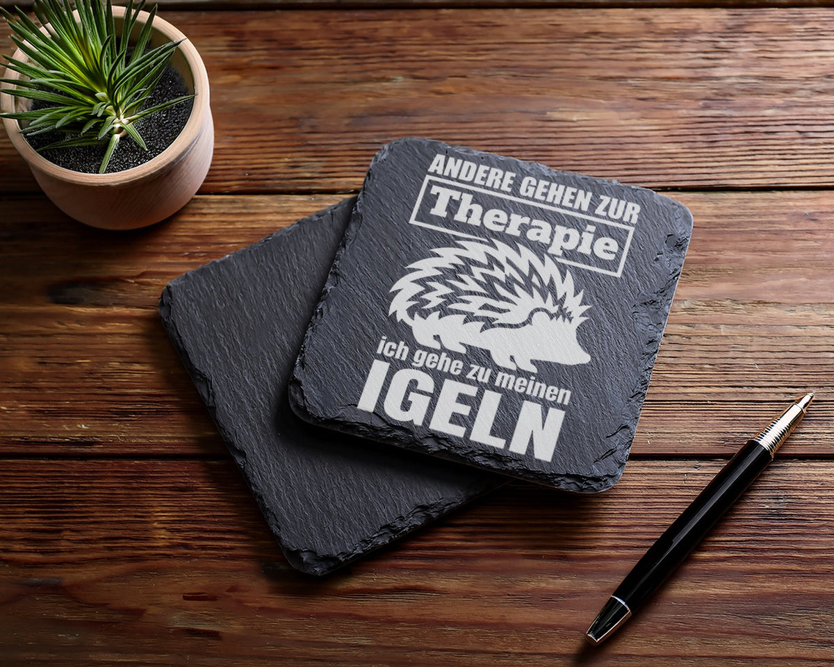 Schiefer Untersetzer Igel Andere Gehen Zur Therapie - Lustiges Geschen – Bild 5