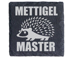 Schiefer Untersetzer Mettigel Master - Lustiges Geschenk für Männer Fl – Bild 1