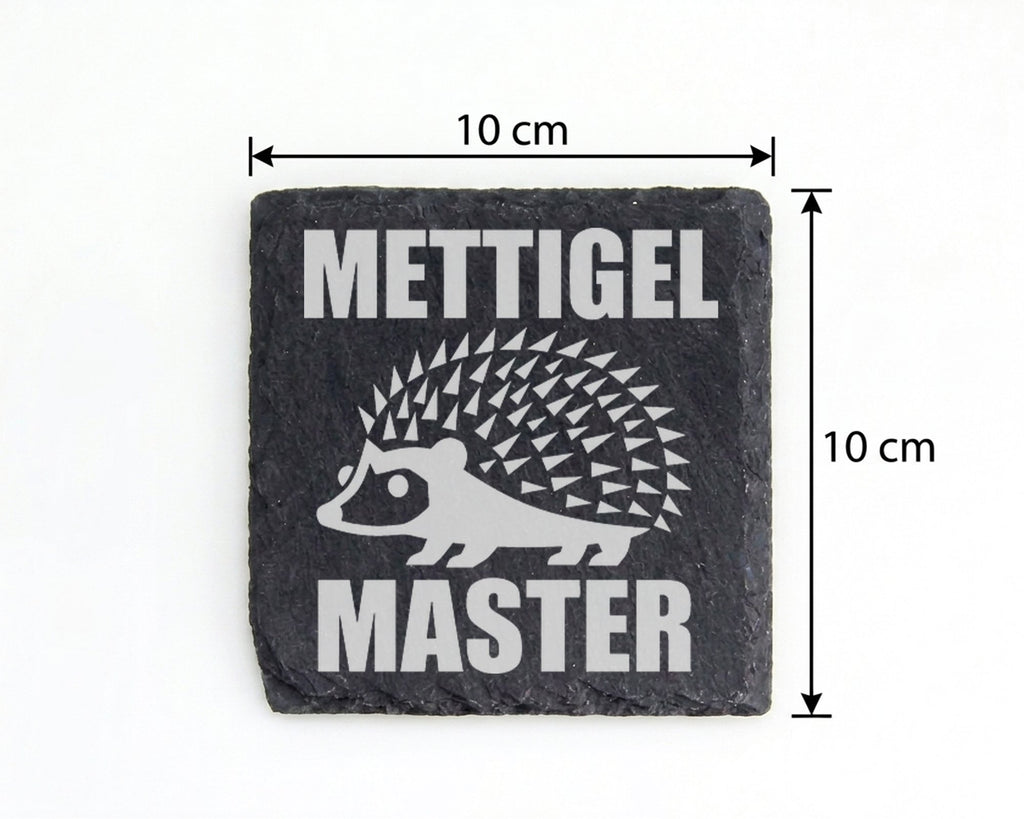 Schiefer Untersetzer Mettigel Master - Lustiges Geschenk für Männer Fl – Bild 4