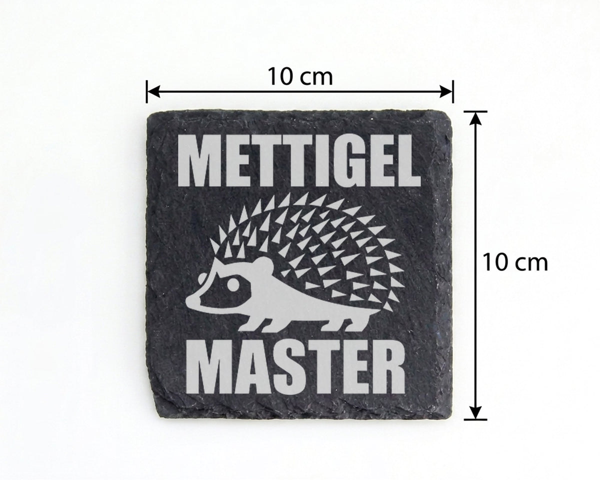 Schiefer Untersetzer Mettigel Master - Lustiges Geschenk für Männer Fl – Bild 4