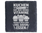 Schiefer Untersetzer Kuchen Hat Wenig Vitamine Spruch - Lustiges Gesch – Bild 1