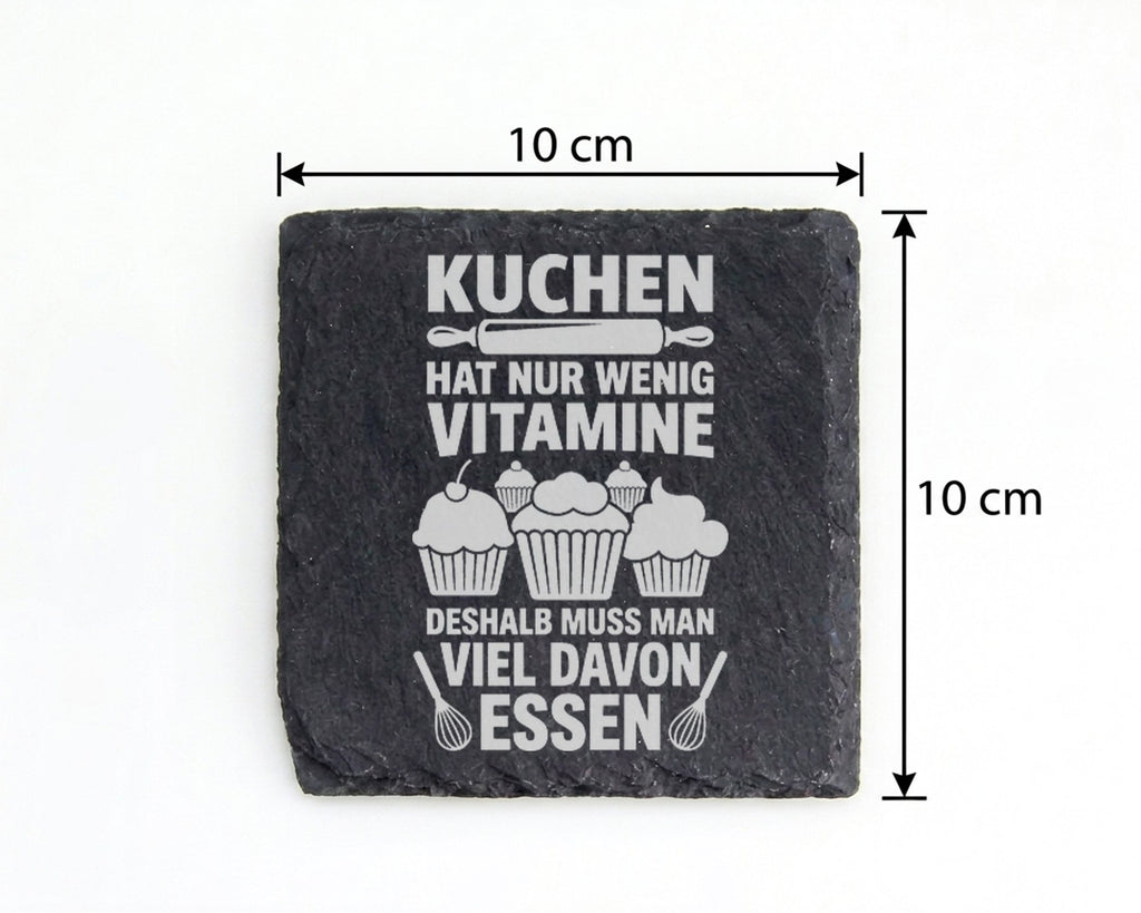 Schiefer Untersetzer Kuchen Hat Wenig Vitamine Spruch - Lustiges Gesch – Bild 4