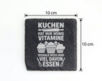 Schiefer Untersetzer Kuchen Hat Wenig Vitamine Spruch - Lustiges Gesch – Bild 4
