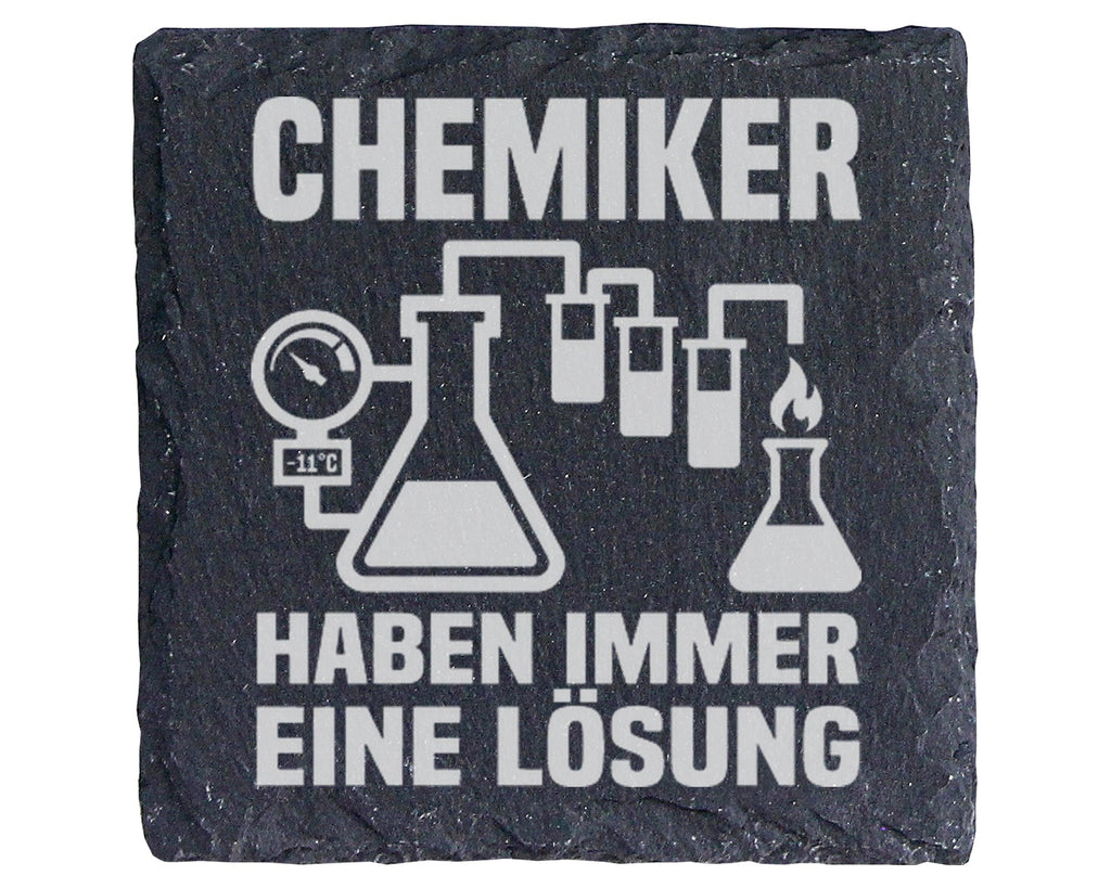 Schiefer Untersetzer Chemiker Haben Immer Eine Lösung - Geschenk für W – Bild 1