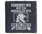 Schiefer Untersetzer Eishockey Opa Wie Ein Normaler Nur Cooler - Gesch – Bild 1