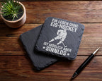 Schiefer Untersetzer Eishockey Spieler Leben Ohne Sinnlos Spruch - Ges – Bild 5