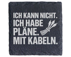 Schiefer Untersetzer Pläne Mit Kabeln Spruch - Geschenk Für Tontechnik – Bild 1