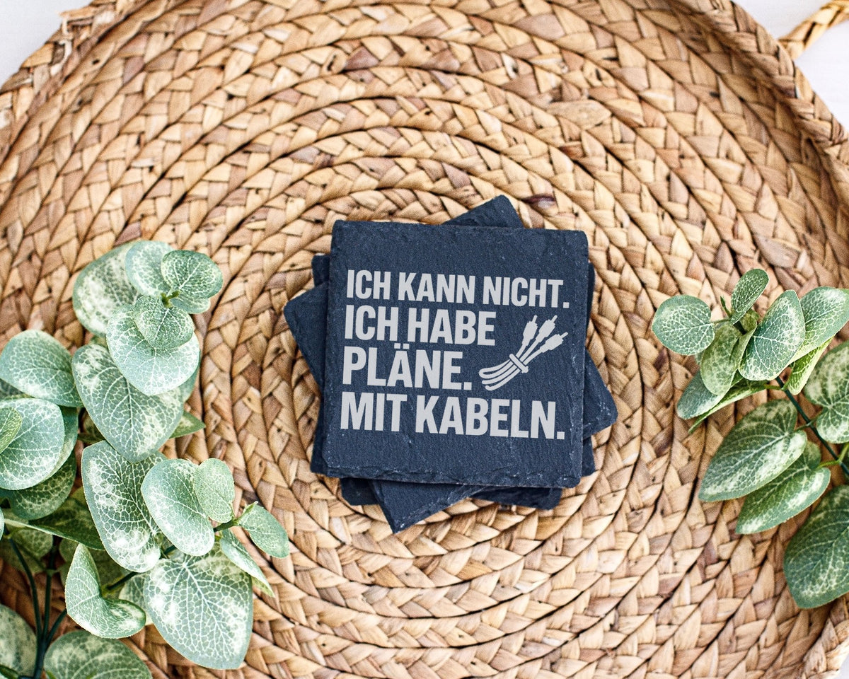 Schiefer Untersetzer Pläne Mit Kabeln Spruch - Geschenk Für Tontechnik – Bild 3