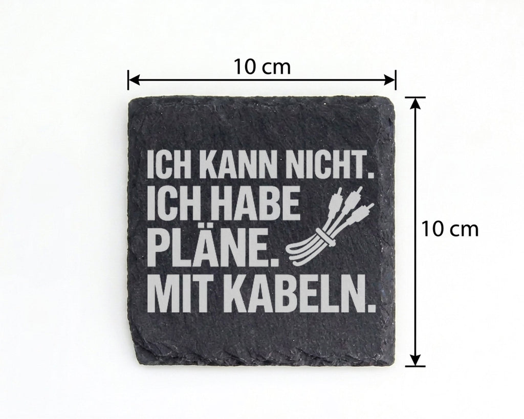 Schiefer Untersetzer Pläne Mit Kabeln Spruch - Geschenk Für Tontechnik – Bild 4