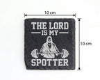 Schiefer Untersetzer The Lord Is My Spotter - Lustiges Geschenk für Fi – Bild 4