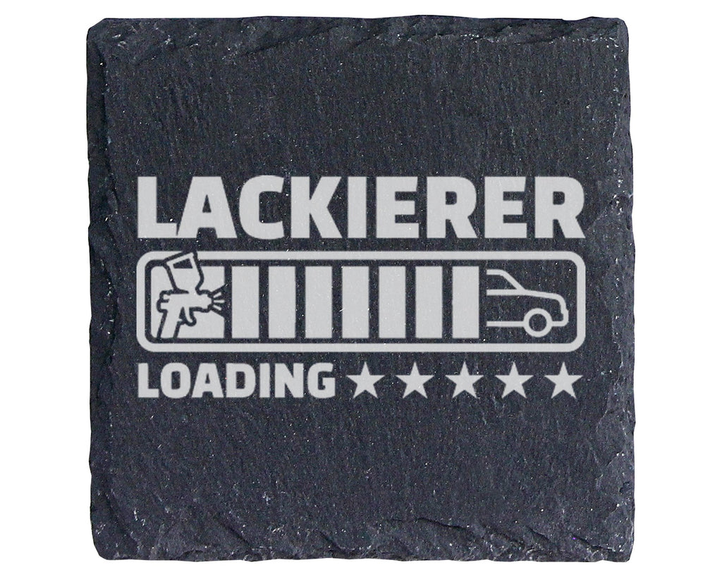 Schiefer Untersetzer Lackierer Loading Motiv - Lustiges Geschenk für M – Bild 1