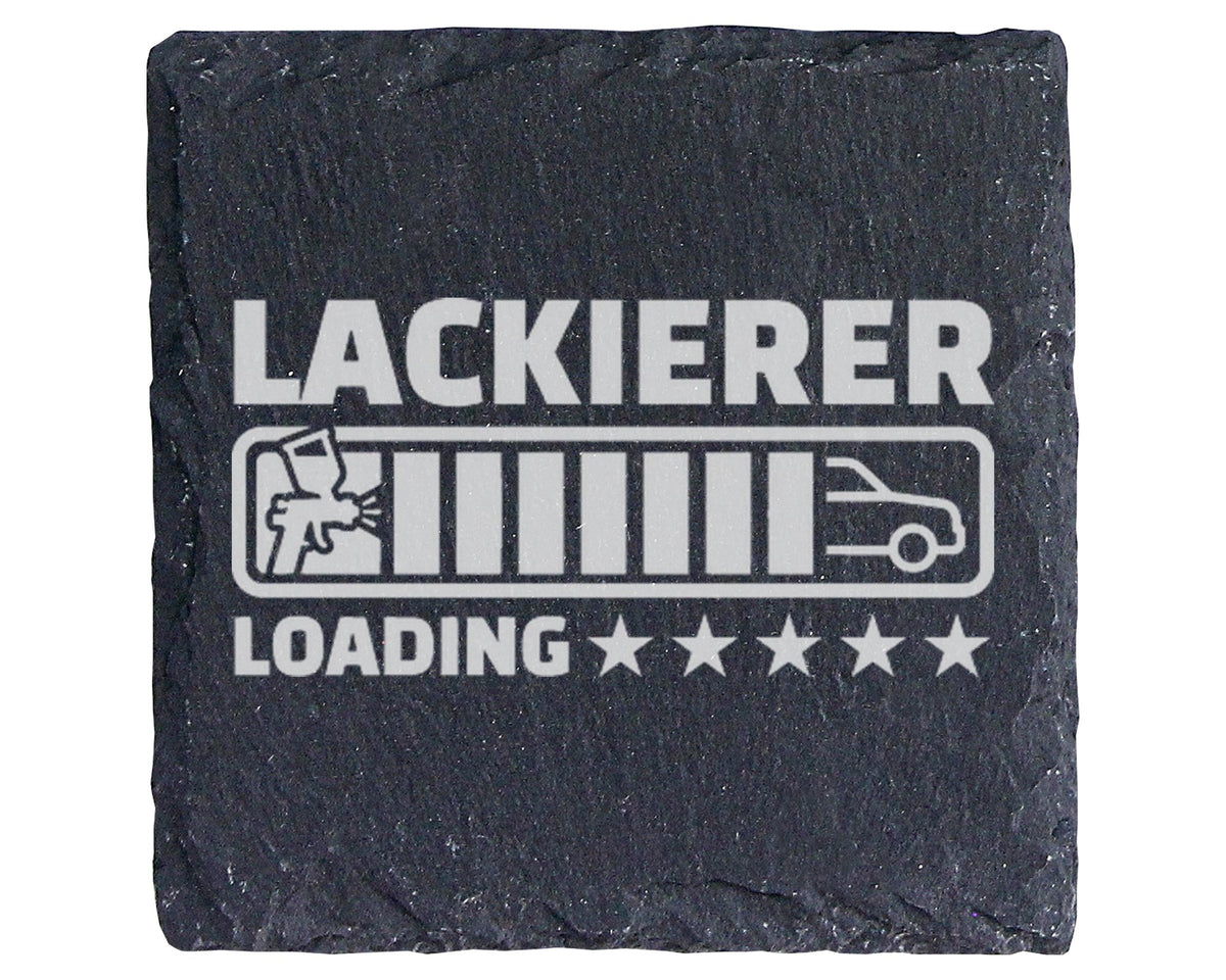 Schiefer Untersetzer Lackierer Loading Motiv - Lustiges Geschenk für M – Bild 1