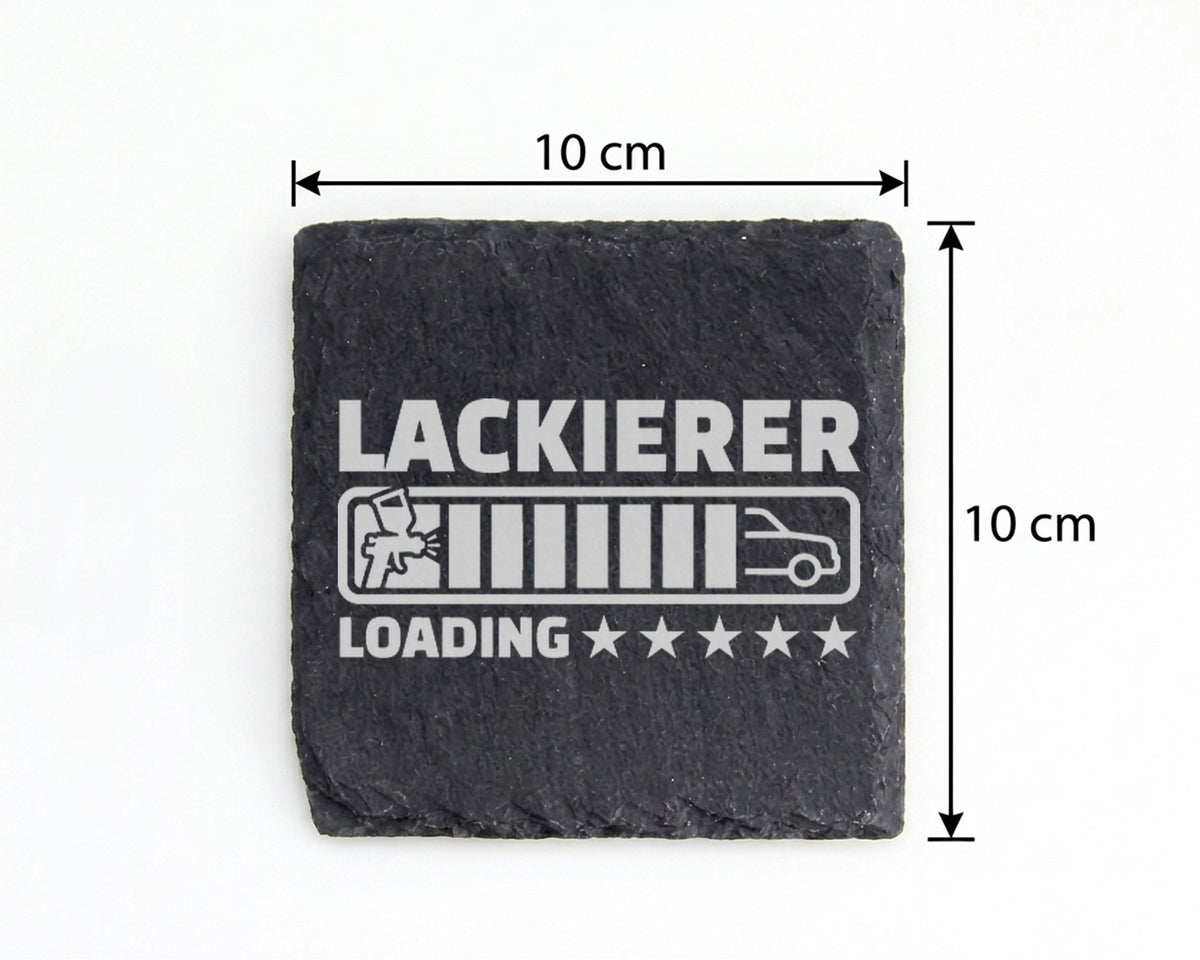 Schiefer Untersetzer Lackierer Loading Motiv - Lustiges Geschenk für M – Bild 4