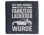 Schiefer Untersetzer War Normal Fahrzeuglackierer Spruch - Lustiges Ge – Bild 1