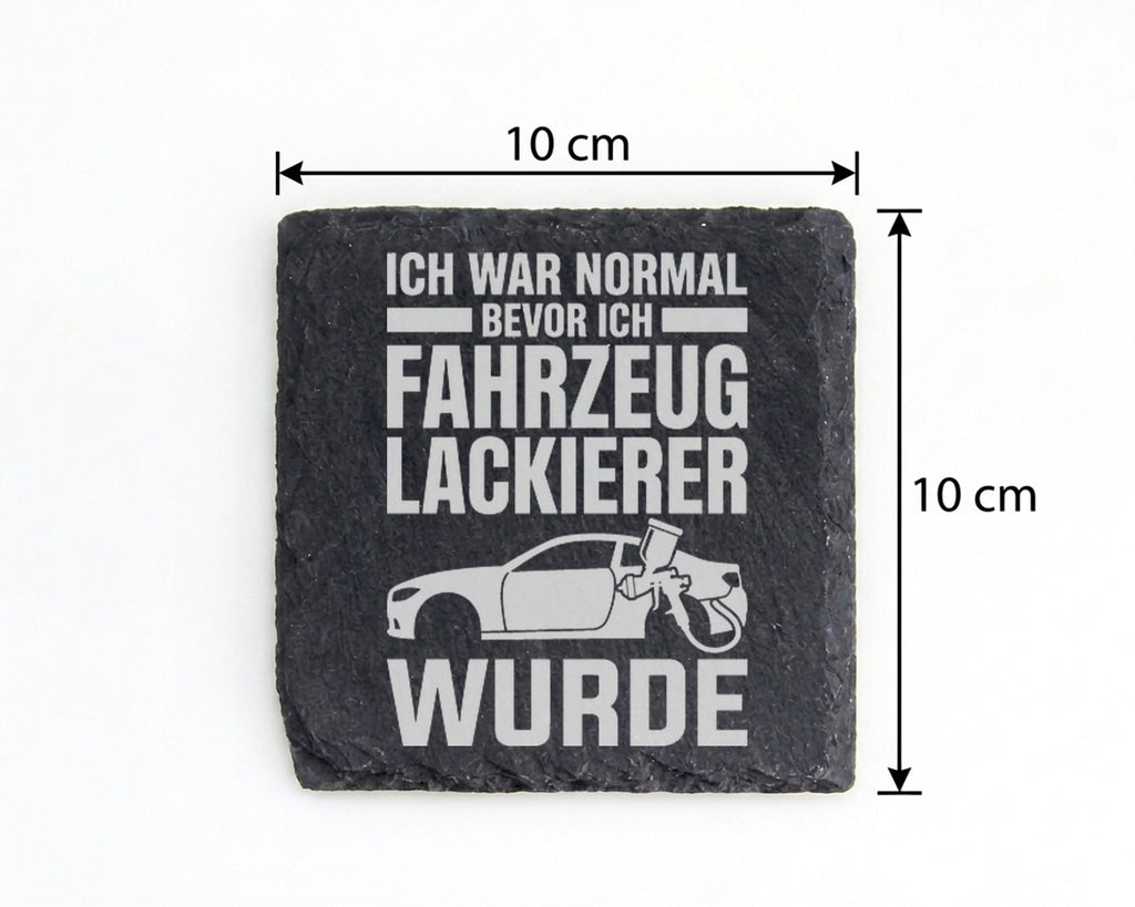 Schiefer Untersetzer War Normal Fahrzeuglackierer Spruch - Lustiges Ge – Bild 4