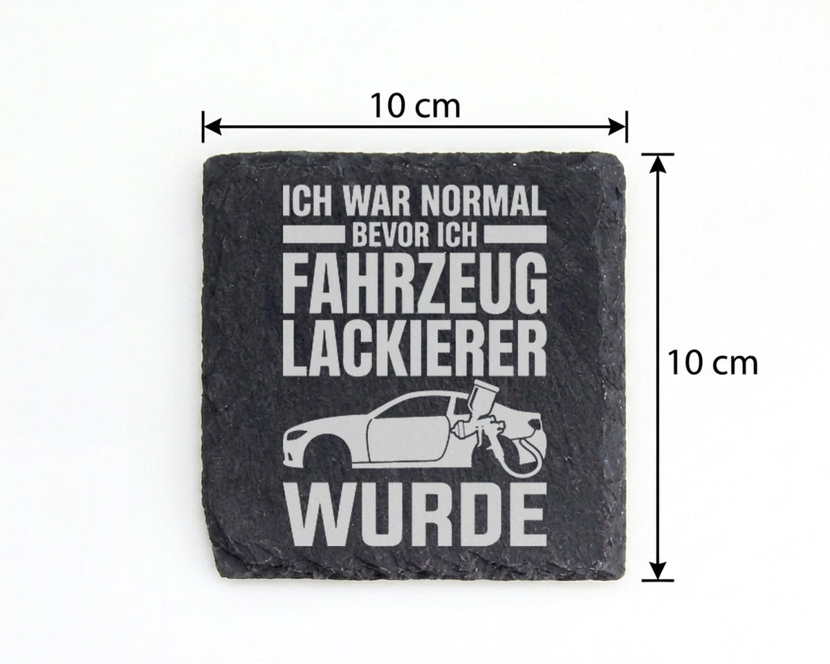 Schiefer Untersetzer War Normal Fahrzeuglackierer Spruch - Lustiges Ge – Bild 4