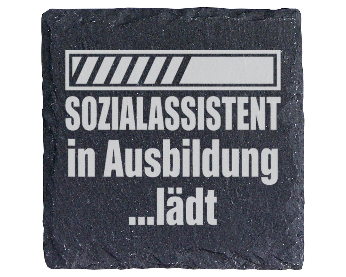 Schiefer Untersetzer Sozialassistent in Ausbildung Lädt - Lustiges Ges – Bild 1