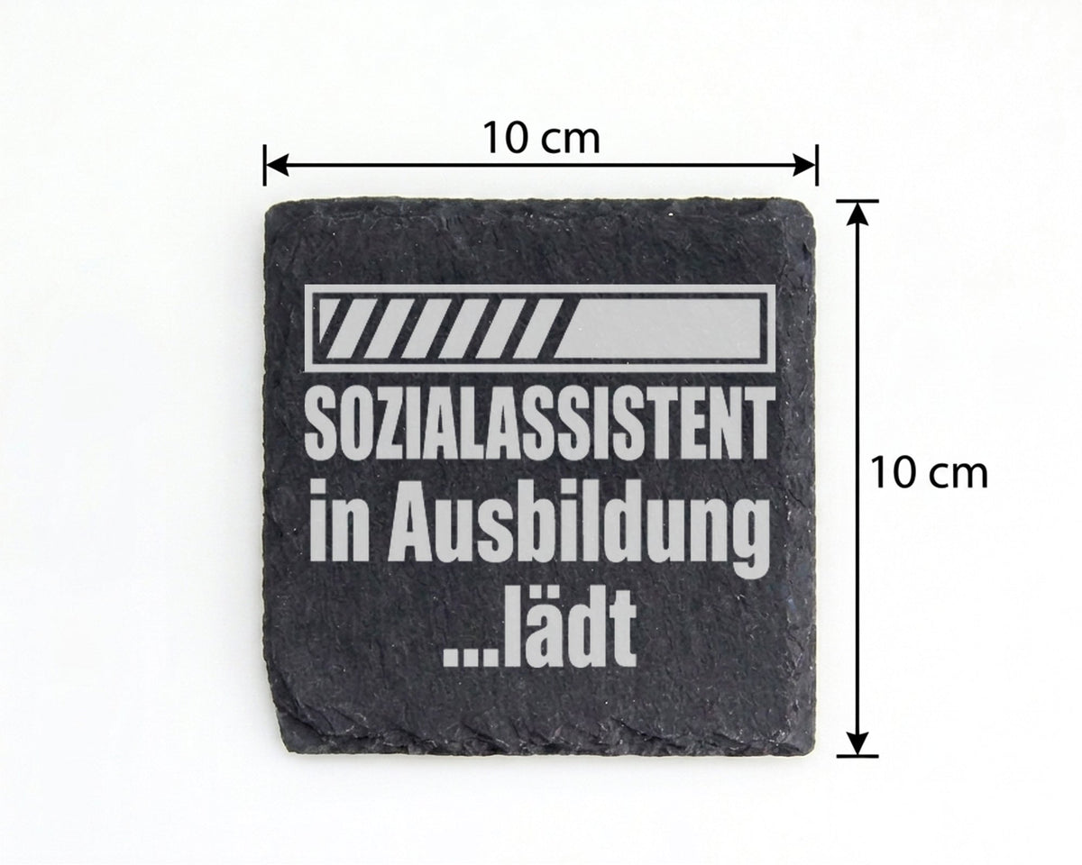 Schiefer Untersetzer Sozialassistent in Ausbildung Lädt - Lustiges Ges – Bild 4