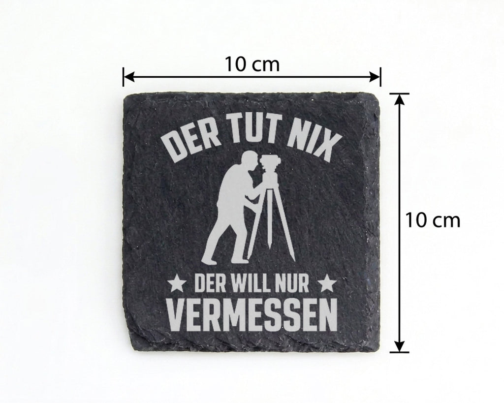 Schiefer Untersetzer Vermesser Tut Nix Will Nur Vermessen - Geschenk f – Bild 4